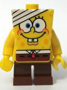 LEGO Minifigure-SpongeBob - Bandage on Head-SpongeBob SquarePants-BOB016-Creative Brick Builders
